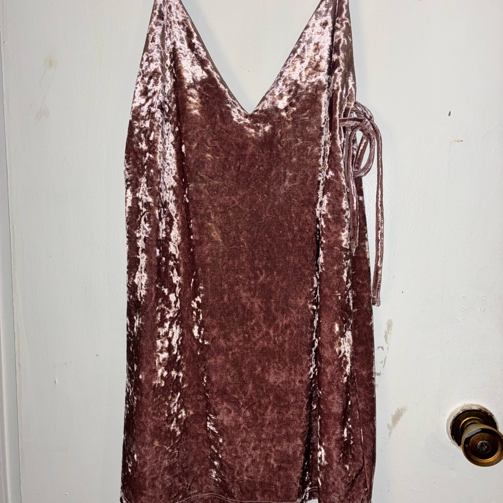 Tobi Velvet Dress in Dusty Pink